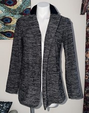 Womens Simply Vera Wang Jacket Black Knit Open Cardigan SMALL