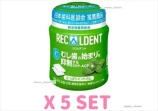RECALDENT REFRESHING MINT GUM BOTTLE SUGAR FREE CHEWING GUM MONDELE 135.2g X 5