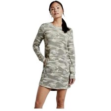 Athleta Balance Printed Women's Light Gray Luxe Camo Sweatshirt Dress XL Stretch