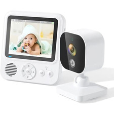 Babyphone Vidéo Sans Fil 2.4GHz Moniteur Caméra Bébé Écran 2.8" VOX Nuit