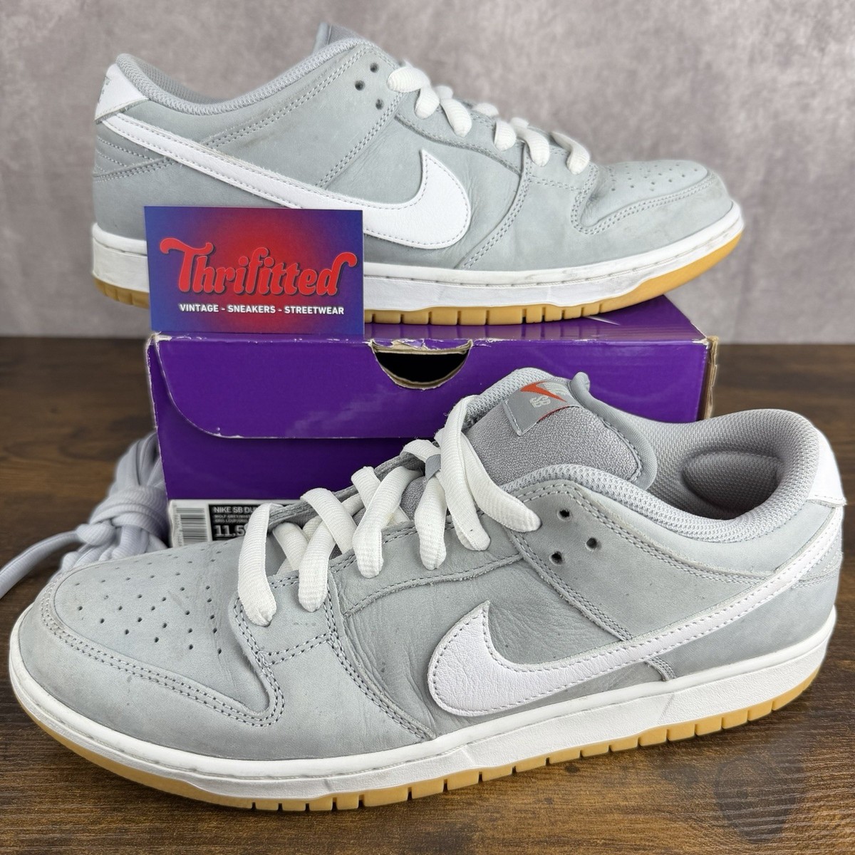 Nike SB Dunk Low Pro ISO Orange Label Wolf Grey Gum Size 11.5 