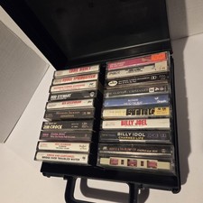 Lot Of 20 Rock And Roll Genre Cassette Tapes W/ Case U2 A-Ha Phil Collins Sting