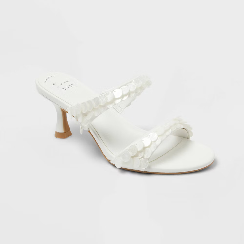 Women s Paige Heels with Memory Foam Insole - A New Day White 2790₽