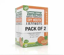 ( 2 PACK ) TheraBreath Dry Mouth Mandarin Mint Lozenges, 100 count, 165 g