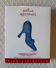 Hallmark Cinderella's Glass Slipper Disney Princess Ornament 2016 Keepsake Blue