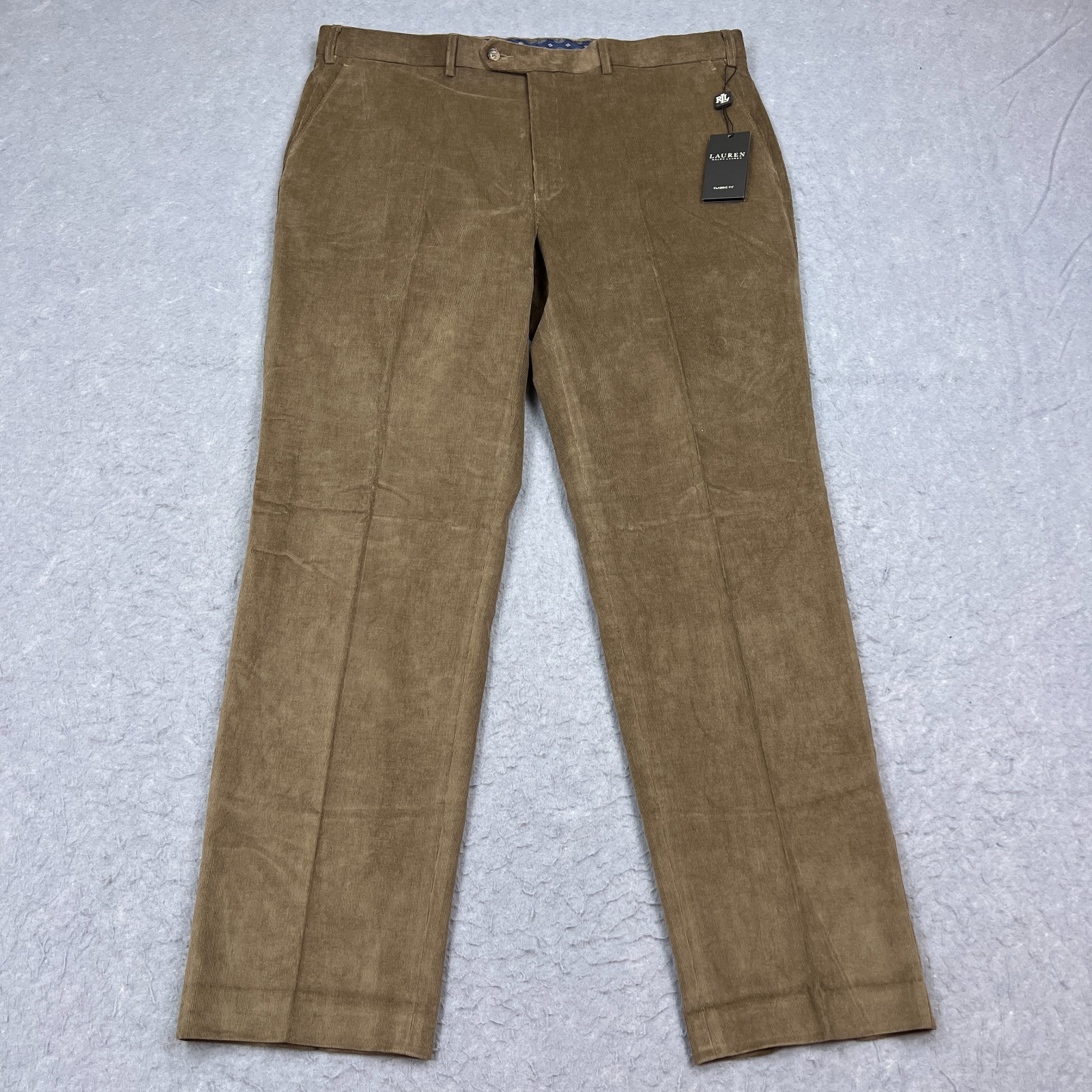 Lauren Ralph Lauren Mens 40x32 Brown Stretch Classic Fit Corduroy Pants