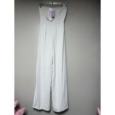 Wild Fable Jumpsuit Women XS White NEW Strapless Wide Leg Removable Straps 8613