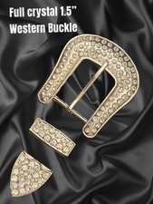 1.5 Western Cowgirls Full Crystal Belt Buckle