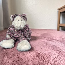 Vintage Boyds Collection J.B. Bean Series Cream Teddy Bear Floral Romper 16"