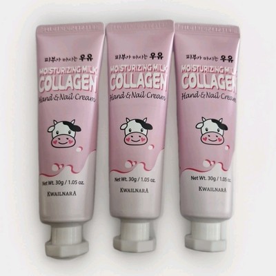 Kwailnara Moisturizing Milk Collagen Hand & Nail Cream 30g x3 | Pflegende Pflege 