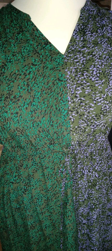 Vestido Maxi Feminino Terra & Sky 1X Cordão Multicolorido Boho Roxo e Verde - Imagem 2 de 4