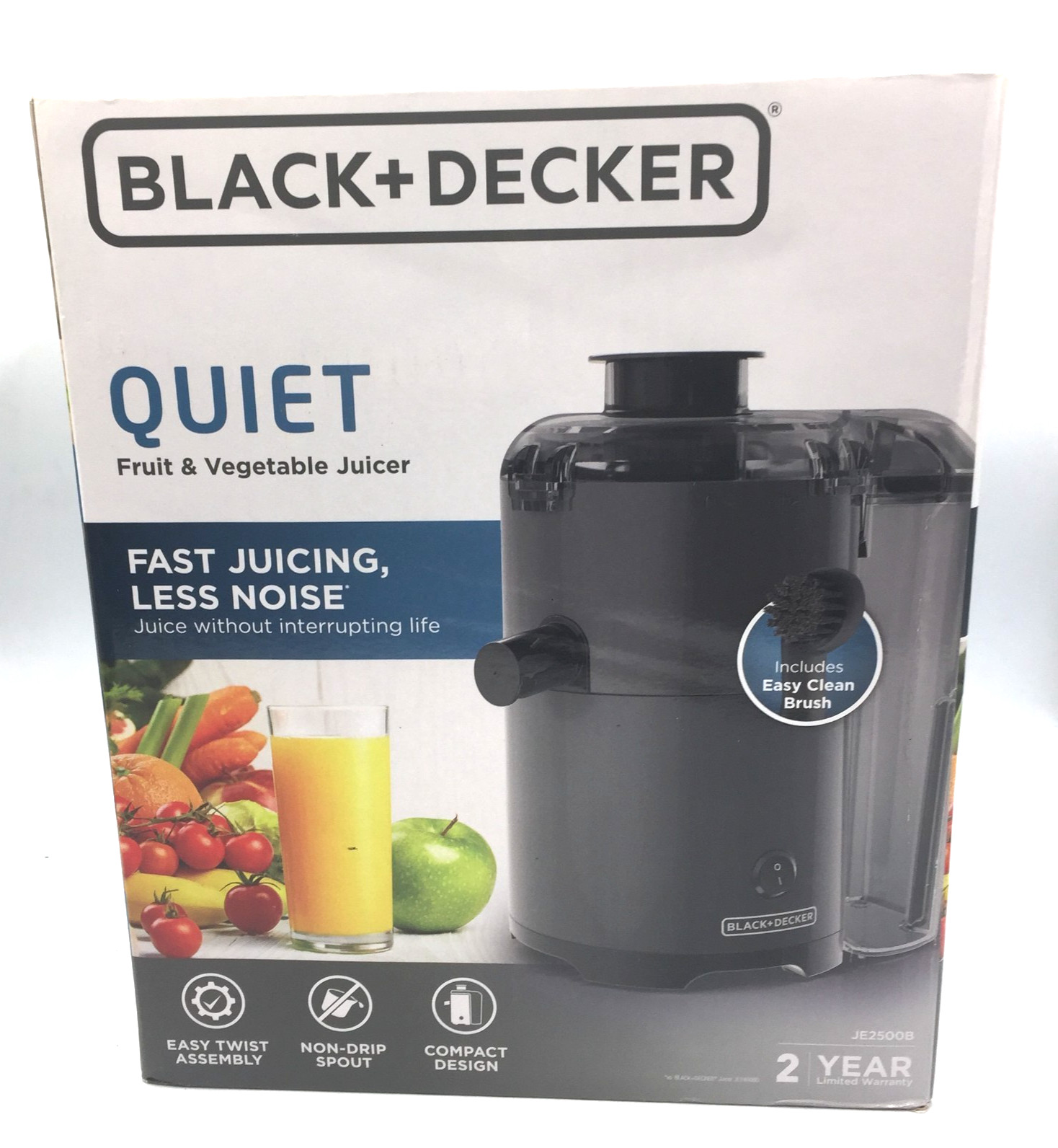Black & Decker JE2500B: Quiet Fruit & Vegetable Juicer Black