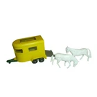 Vintage Matchbox Lesney Superfast No 4 Horse Box Yellow Trailer with 2 Horses