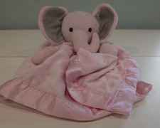 Pro Goleem Elephant Pink Plush Lovey Baby Security Blanket 16 Minky Dots Satin