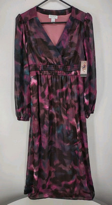 Sofia Jeans Sofia Vergara Empire Maxi Dress Size XS (0-2) Floral Long Sleeve NWT