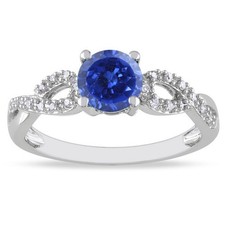 925 Silver 1.40Ct Certified Natural Tanzanite & White Diamond Ring Tariffs Free