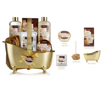 Lovery 8 Piece White Rose Jasmine Body Care Gift Set - Gold - Sealed new!