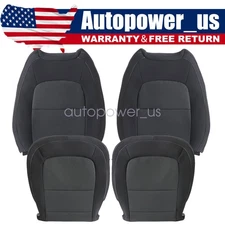 Driver/Passenger Bottom/Top Cloth Seat Cover Black For 2015-2022 Chevy Colorado