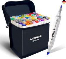 AnyMark 60 Farben Alkohol Marker, Doppelspitze Alkoholmarker mit Mei&szlig;el- &