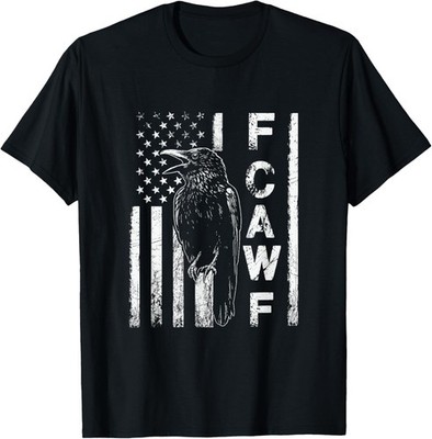Funny F CAW F Crow with USA Glag Bird Lovers Nature Unisex T-Shirt
