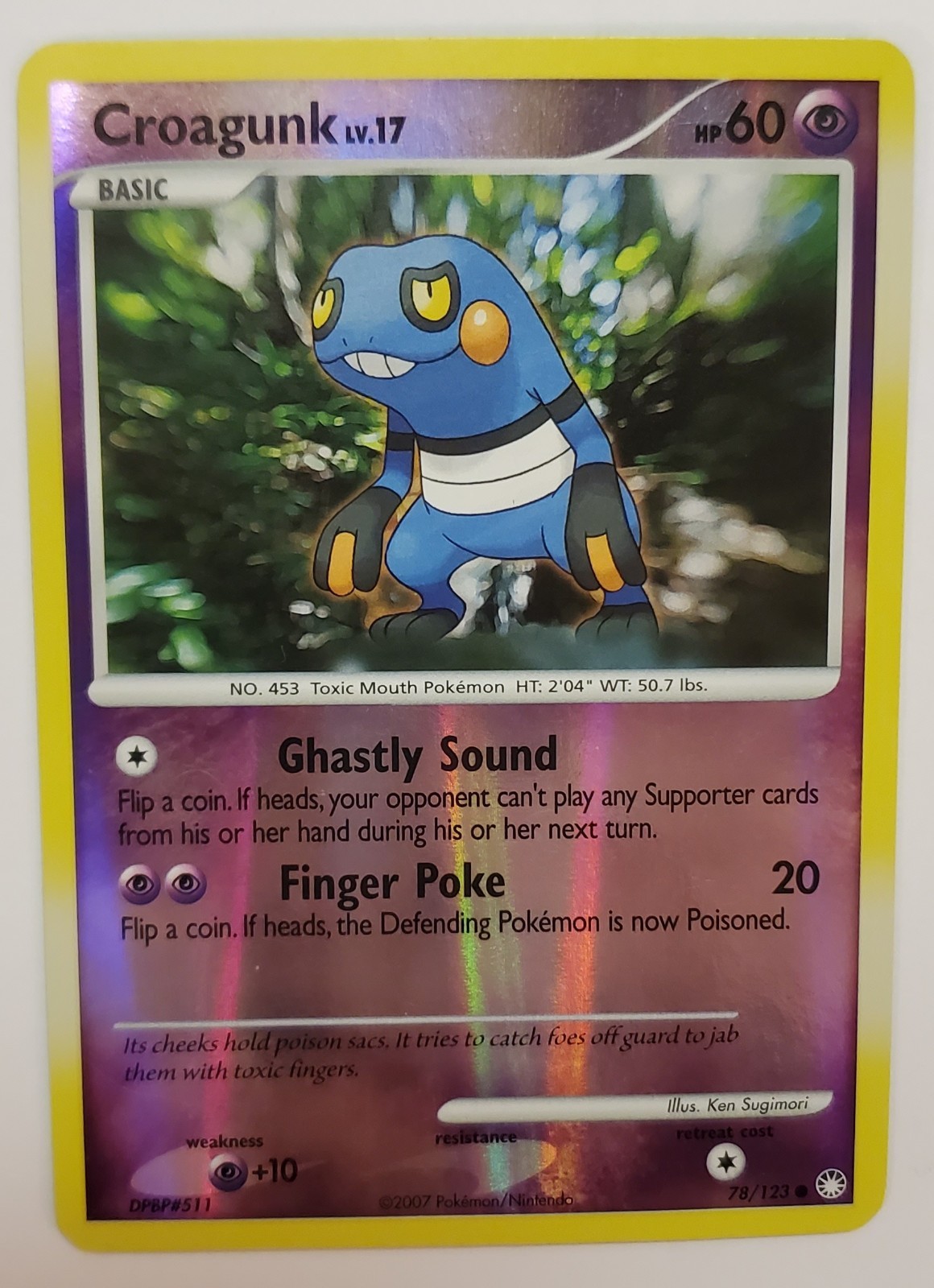 Croagunk 78/123 Mysterious Treasures Reverse Holo Pokemon Card 2007