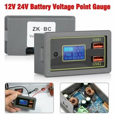 LCD DC Battery Capacity Monitor Meter 24V 12V Volt Amp for Cars RV Solar System