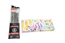 Turner Acryl Gouache Dream Set 12 Color 11ml + Angelus 5pc Artist Brushes