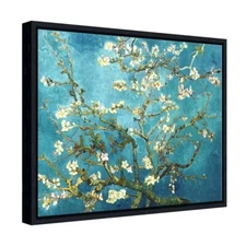 Black Framed Canvas Print Van Gogh Painting Wall Art Home Decor Almond Blossom