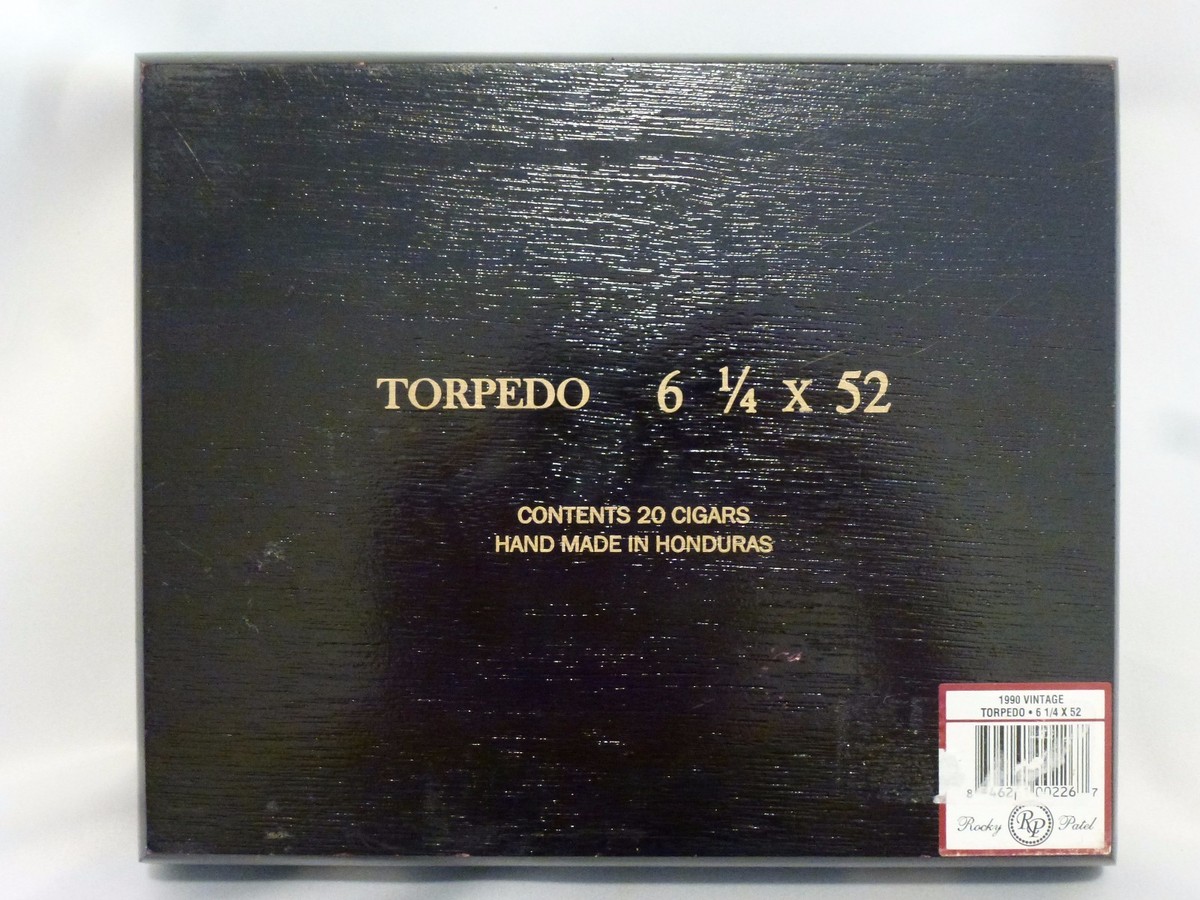 Rocky Patel 1990 Vintage Torpedo Wooden Cigar Box