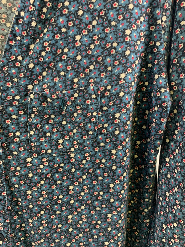 Velvet Black Green Floral Blouse Size M - Picture 7 of 11