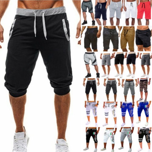Mens 3/4 Calf Length Jogger Shorts 
