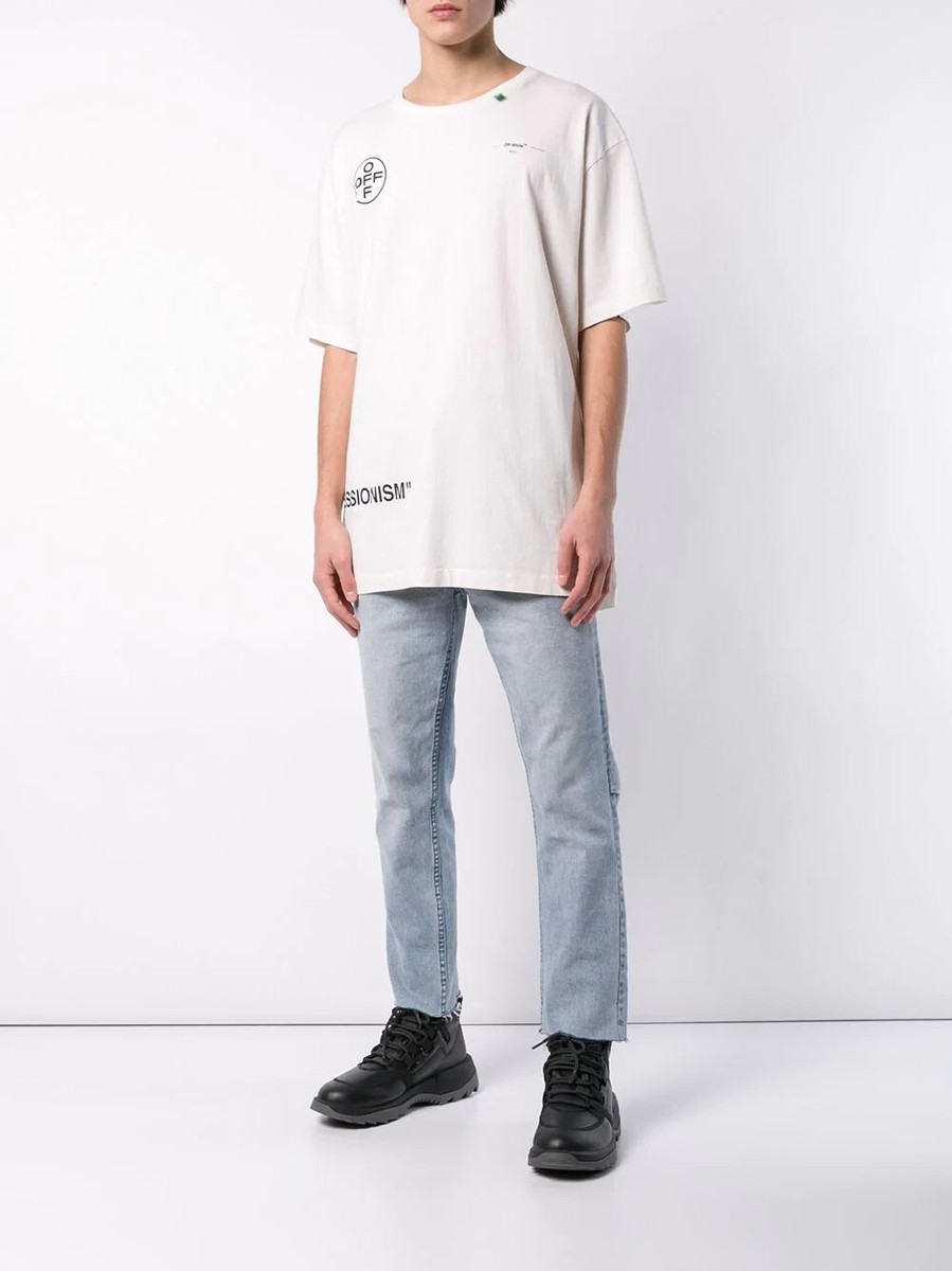 Off-White Pink Impressionism Stencil Arrows Oversized T-Shirt