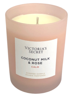 VICTORIAS SECRET COCONUT MILK ROSE SCENTED SINGLE WICK CANDLE