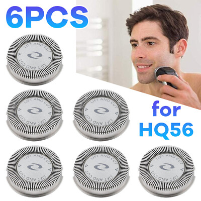 6pcs Replacement Shaver Heads Cutter for Philips Norelco HQ56 HQ55 HQ4 HQ3 Razor