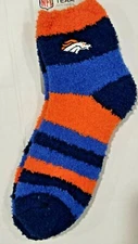 NFL Denver Broncos Fuzzy Soft Socks, New (Rainbow)