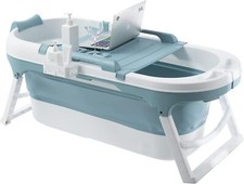Fimous Foldable Adult Bathtub Ideal for Small Bathroom with Soap Basket Portable