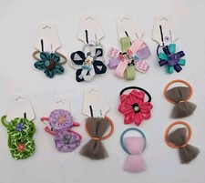 Lot Of 7 Girl Baby Hair Tie Bows Ponytail Holders Flowers Tutu Baby Minnie