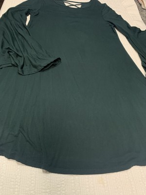 Cupio Women s Forest Green Flutter Sleeve Dress Size Medium New Tags Flowy