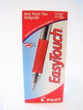 Pilot "EasyTouch" Rubber Grip Ball Point Pens 12ct. RED INK Medium Point 32012
