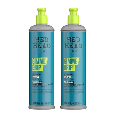 Bed Head by TIGI Gimme Grip Texturising Shampoo for Hair Texture 400ml, 2pk
