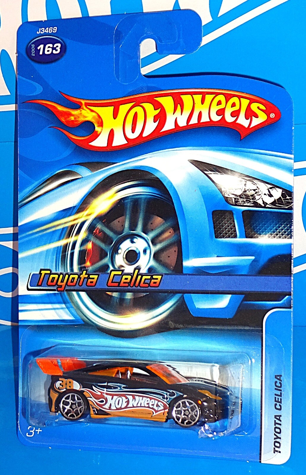 Hot Wheels 2006 Mainline #163 Toyota Celica Black w/ Chrome Interior Rear Tampo