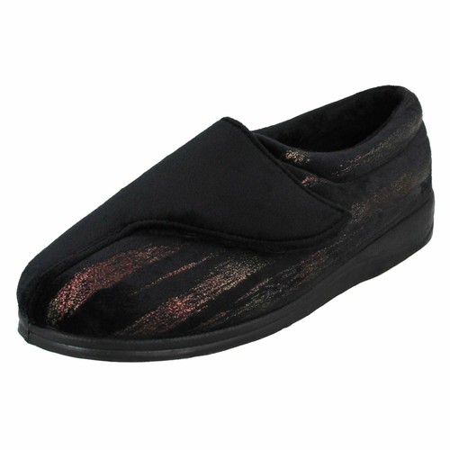 Pantuflas de gancho y correa de bucle para damas almohadillas ajuste ancho EE - Imagen 46 de 98