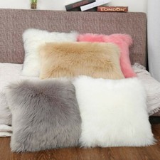 Faux Wool Fur Cushion Covers Fluffy Soft Plush Throw Pillow Cases Home Decor