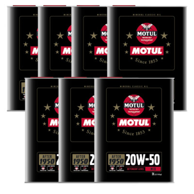 Motul Classic Performance High Zinc Push Rod Mid Lift 20W50 110621 2L 7 Pack
