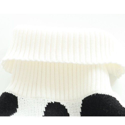 Ladies Cow Printed Sweater Jumper Dress Turtle Neck Backless Sexy Knitwear Club - Picture 11 of 12