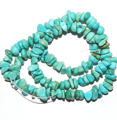 NG1725 Teal Blue Turquoise Medium 8mm -9mm Magnesite Gemstone Chip Beads 15'' 