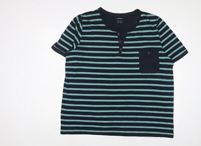 Livergy Herren T-Shirt blau gestreift Baumwolle Größe 2XL Rundhals