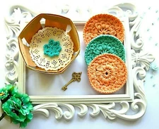 6 Reusable Cotton Face Pads - Makeup Remover Rounds, Crochet Scrubbies, Eco