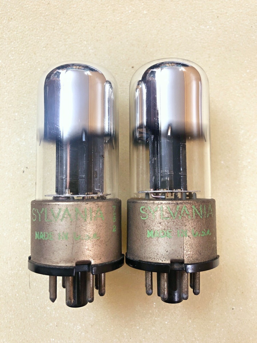 Sylvania 6SN7 6SN7A 6SN7W Metal Base Chrome Top Long Bottle NOS