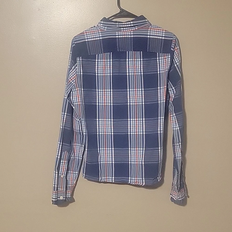 Camisa Hollister Abotonada Manga Larga A Cuadros Multicolor Niños Talla Mediana Foto 3 de 3